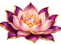 Violett-rosa Lotusblüte mit goldenen Akzenten als Symbol für Diplom 2 der Tantra-Massage-Ausbildung.